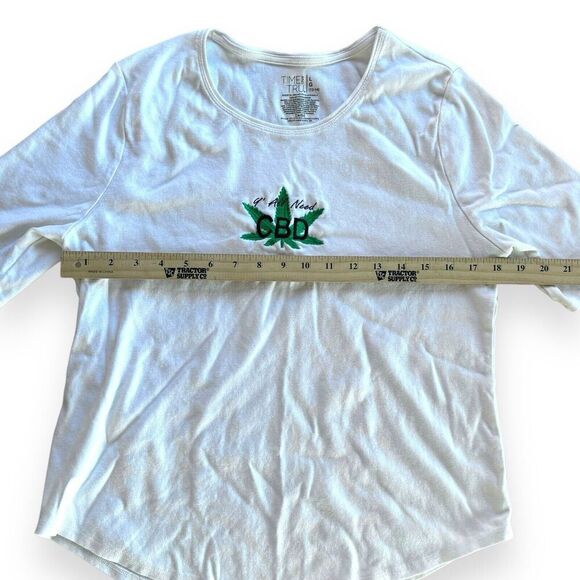 Y’all Need CBD Embroidered Cannabis Women’s large t-shirt Funny Marijuana Shirt - Picture 6 of 8